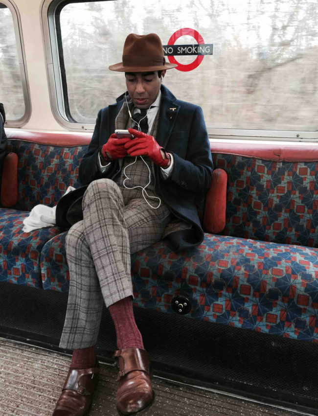 Most stylish man on the tube