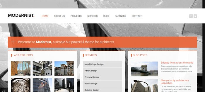 Modernist Architecture WordPress Themes To Design An Architect's Website