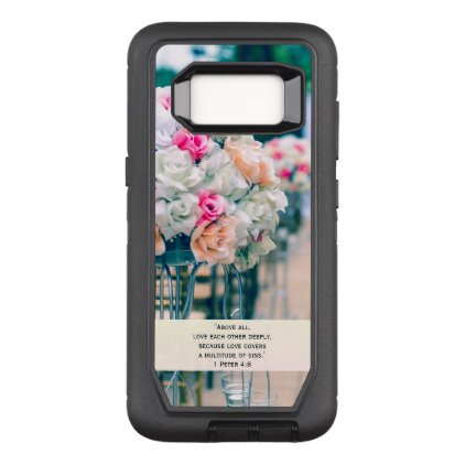 Flower Bouquet Love and Wedding Aisle Bible Verse OtterBox Defender Samsung Galaxy S8 Case
