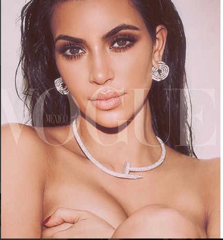 Kim Kardashian Is Topless For Vogue Mexico