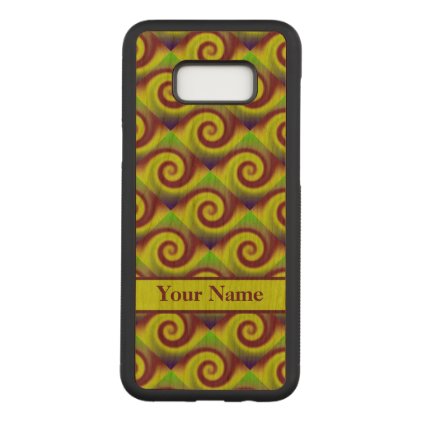 Groovy Yellow Brown Swirl Abstract Pattern Carved Samsung Galaxy S8+ Case