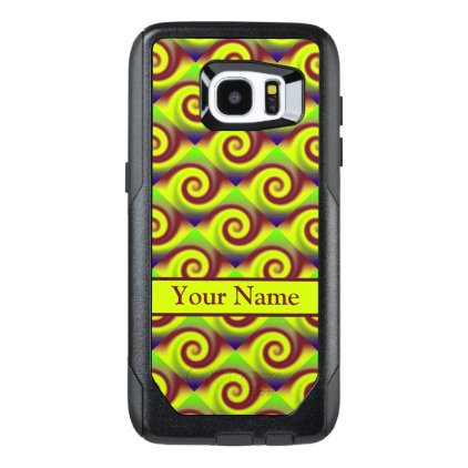 Groovy Yellow Brown Swirl Abstract Pattern OtterBox Samsung Galaxy S7 Edge Case