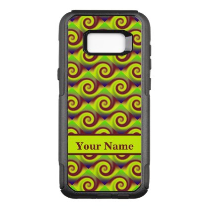 Groovy Yellow Brown Swirl Abstract Pattern OtterBox Commuter Samsung Galaxy S8+ Case