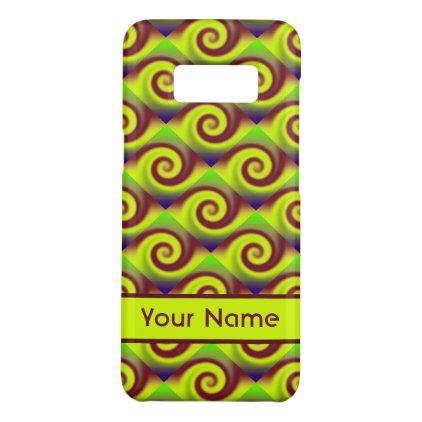 Groovy Yellow Brown Swirl Abstract Pattern Case-Mate Samsung Galaxy S8 Case