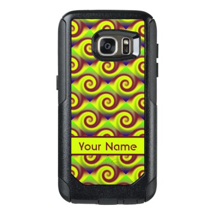 Groovy Yellow Brown Swirl Abstract Pattern OtterBox Samsung Galaxy S7 Case