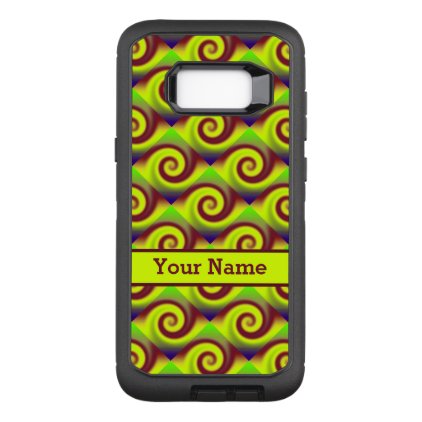 Groovy Yellow Brown Swirl Abstract Pattern OtterBox Defender Samsung Galaxy S8+ Case