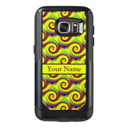 Groovy Yellow Brown Swirl Abstract Pattern OtterBox Samsung Galaxy S7 Case