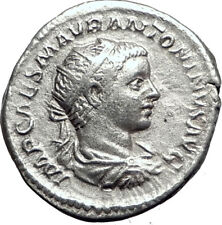 ELAGABALUS 218AD Rome Silver Antoninianus Ancient Roman Coin FIDES Eagle i64690