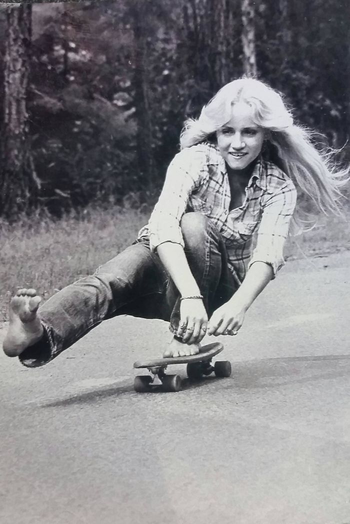 My Mother Skateboarding Barefoot In California In 1974