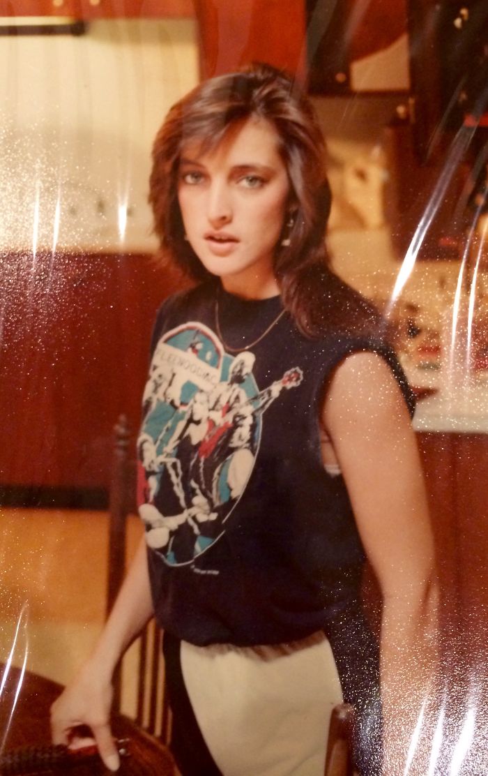 My Mom Thinks She Is So Hardcore In Her Fleetwood Mac Tank Top At Age 18, 1982