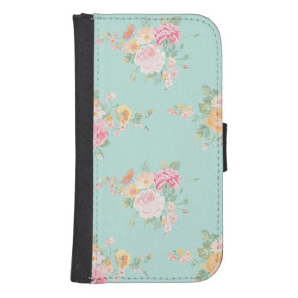 beautiful, mint,shabby chic, country chic, floral, phone wallet