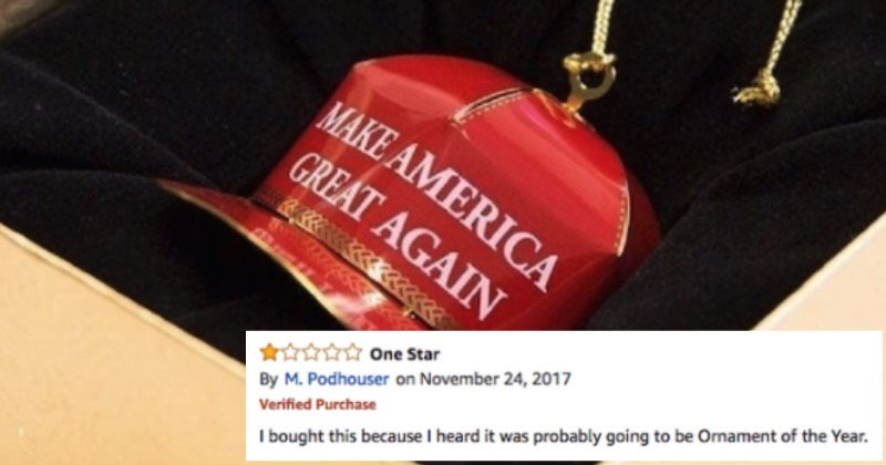 Trump MAGA ornament's getting mercilessly roasted on Amazon with hilarious reviews.