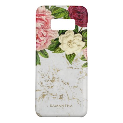 Vintage Floral Gold Marble Custom Case-Mate Samsung Galaxy S8 Case
