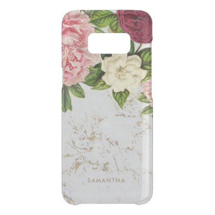 Vintage Floral Gold Marble Custom Clear Uncommon Samsung Galaxy S8 Case
