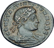 CONSTANTINE II Jr Genuine 330AD Authentic Ancient Roman Coin w SOLDIERS i65949