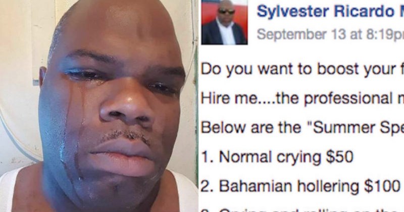People are reacting to this guy's ridiculous services listing for being a professional mourner at funerals.