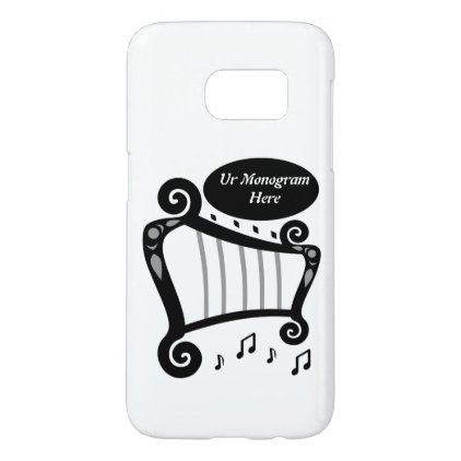 Black and White Harp Monogram Samsung Galaxy S7 Case