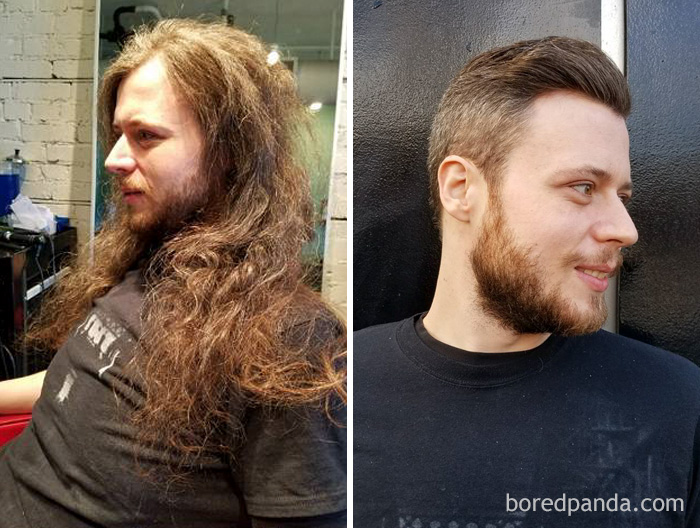 He's Had Long Hair Since He Was 14 Years Old And Today We Did The Big Chop And Donated It