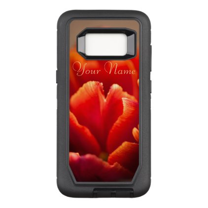Pretty Red Tulip Petals. Add Your Name. OtterBox Defender Samsung Galaxy S8 Case