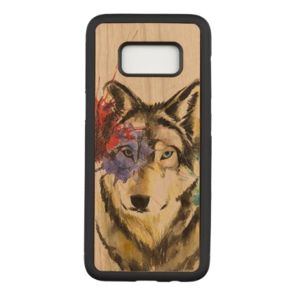 Wolf Splatter Carved Samsung Galaxy S8 Case