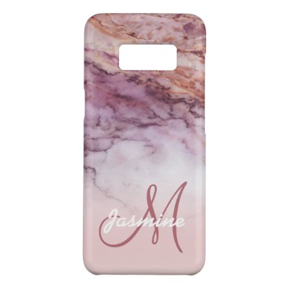 Girly Rose Gold Marble Name Initial Personalized Case-Mate Samsung Galaxy S8 Case