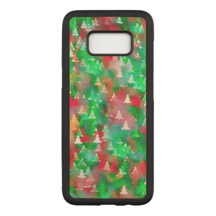 Christmas Tree Watercolor Pattern Carved Samsung Galaxy S8 Case