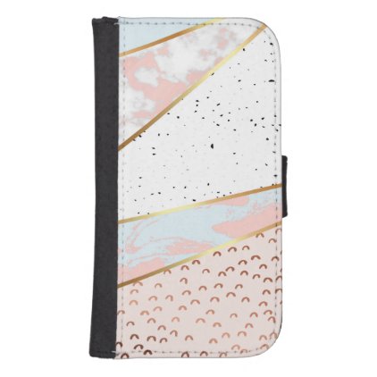 Collage,white marble,gold,silver,black,white,hand wallet phone case for samsung galaxy s4