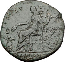 ANTONINUS PIUS 151AD Rome Sestertius Authentic Ancient Roman Coin ANNONA i64828