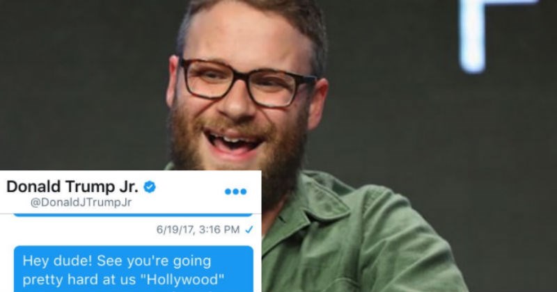 Seth Rogen slid into Donald Trump Jr.'s direct messages to insult his dad with brutal accuracy.