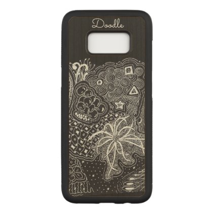 Personalize: White Ink on Black Fun Doodle Art Carved Samsung Galaxy S8 Case