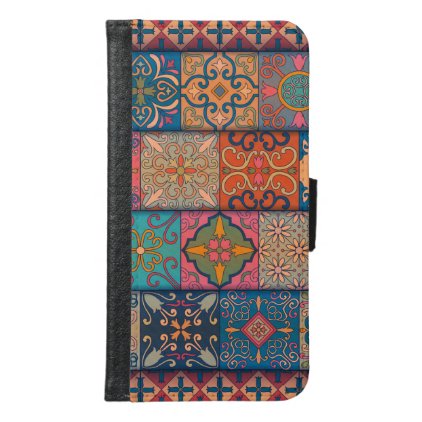 Vintage mosaic talavera ornament samsung galaxy s6 wallet case