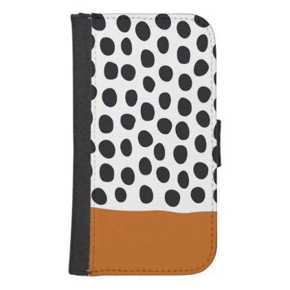 Classy Handpainted Polka Dots with Autumn Maple Wallet Phone Case For Samsung Galaxy S4