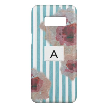 Trendy Stylish Striped Boho Chic Monogramed Floral Case-Mate Samsung Galaxy S8 Case
