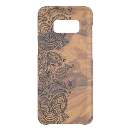 Brown Wood Texture &amp; Elegant Black Lace Uncommon Samsung Galaxy S8 Case