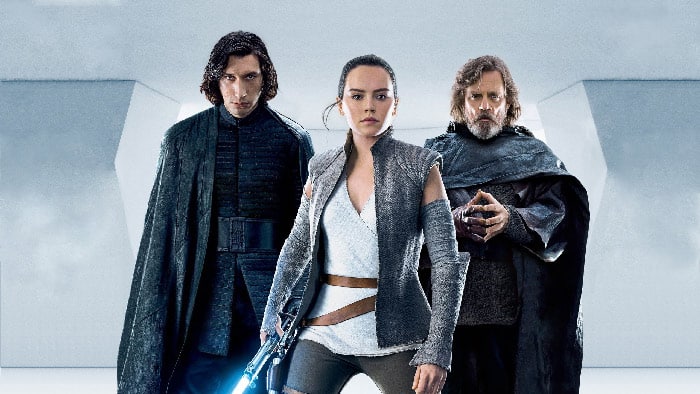Kylo Ren, Rey y Luke Skywalker en Star Wars 8: Los últimos Jedi