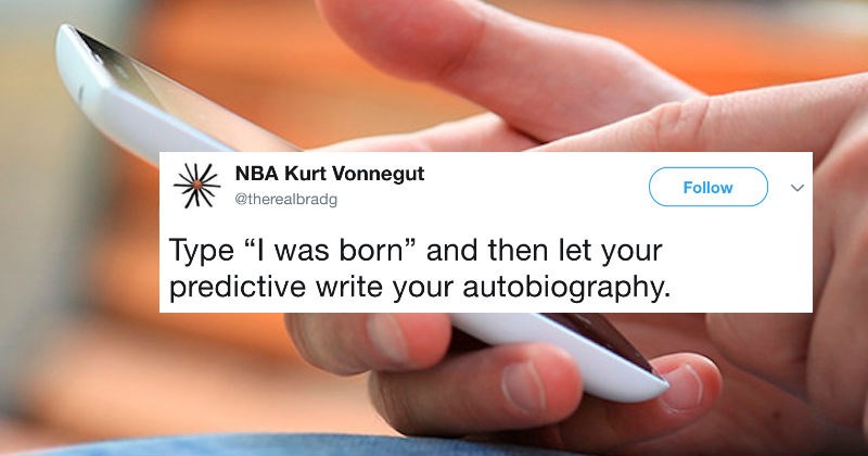 People use predictive text to write their life story and the results are hilariously shared on Twitter.