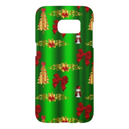Christmas Decorations on Green Samsung Galaxy S7 Case