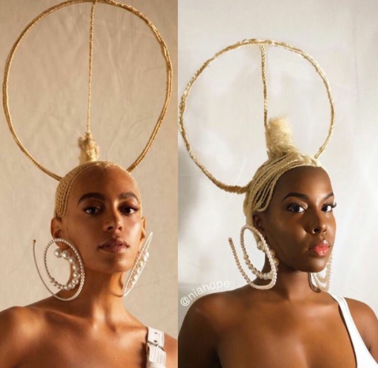 Lady recreates Solange Knowles’ epic hair style