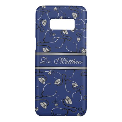 Medical, Nurse, Doctor themed stethoscopes, Name Case-Mate Samsung Galaxy S8 Case