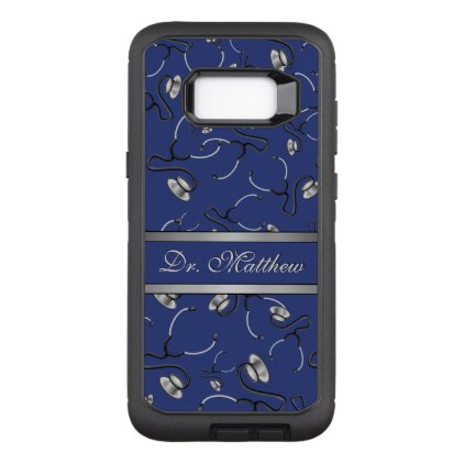 Medical, Nurse, Doctor themed stethoscopes, Name OtterBox Defender Samsung Galaxy S8+ Case