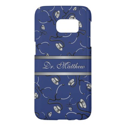 Medical, Nurse, Doctor themed stethoscopes, Name Samsung Galaxy S7 Case