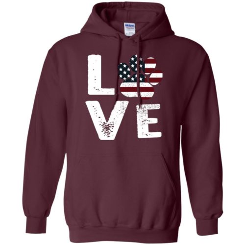 Love Paw USA Pullover Hoodie