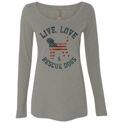 Live Love Rescue Ladies Scoop Neck Long Sleeve Shirt