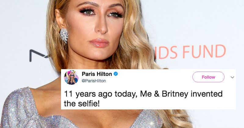 Paris Hilton claims she invented the selfie, and proceeds to get roasted by people on Twitter.