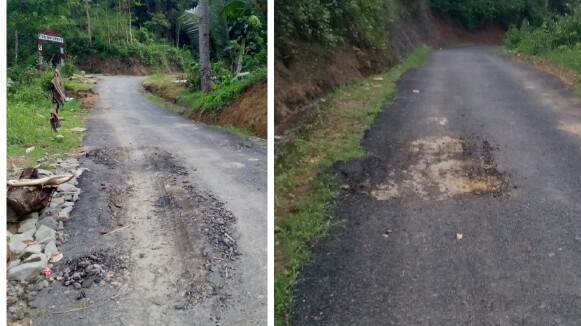 Menggunakan Dana Desa, di Karangpucung Jalan Baru Diperbaiki Sudah Rusak