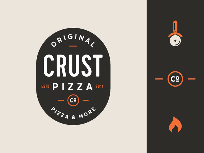 yiwenlu-dribbble-crust-pizz Restaurant Logo Designs: Tips, Best Practices, and Inspiration
