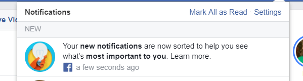 Facebook started resorting new notifications on the desktop and mobile based on what it thinks is most important to you, rather than chronological order.
