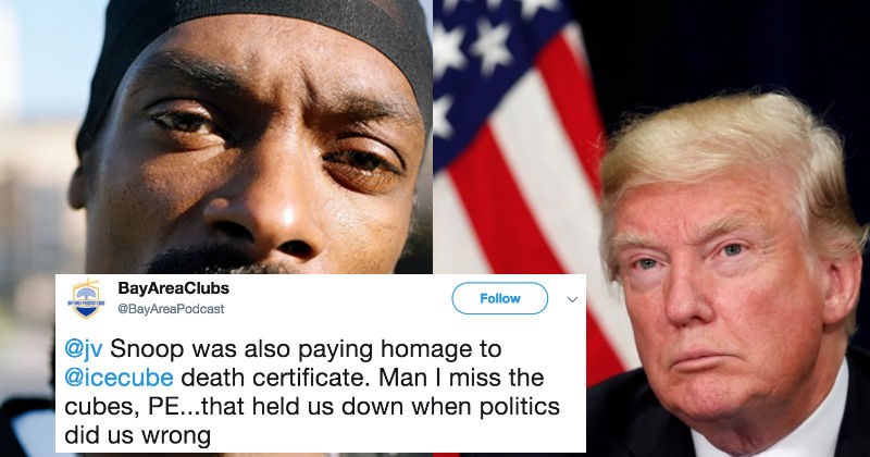 People are at war on Twitter over Snoop Dogg's album cover that has Trump's dead body on it.