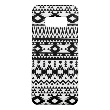 Black and White Aztec geometric vector pattern Case-Mate Samsung Galaxy S8 Case