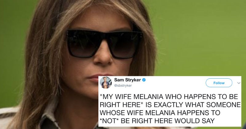 Fake Melania ends up inspiring a ridiculous conspiracy theory on Twitter.